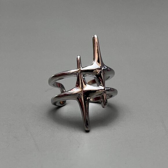 Other Jewelry - Y2K Vintage Silver Star Ring Adjustable Size 8 2000s Jewelry Unisex Fit